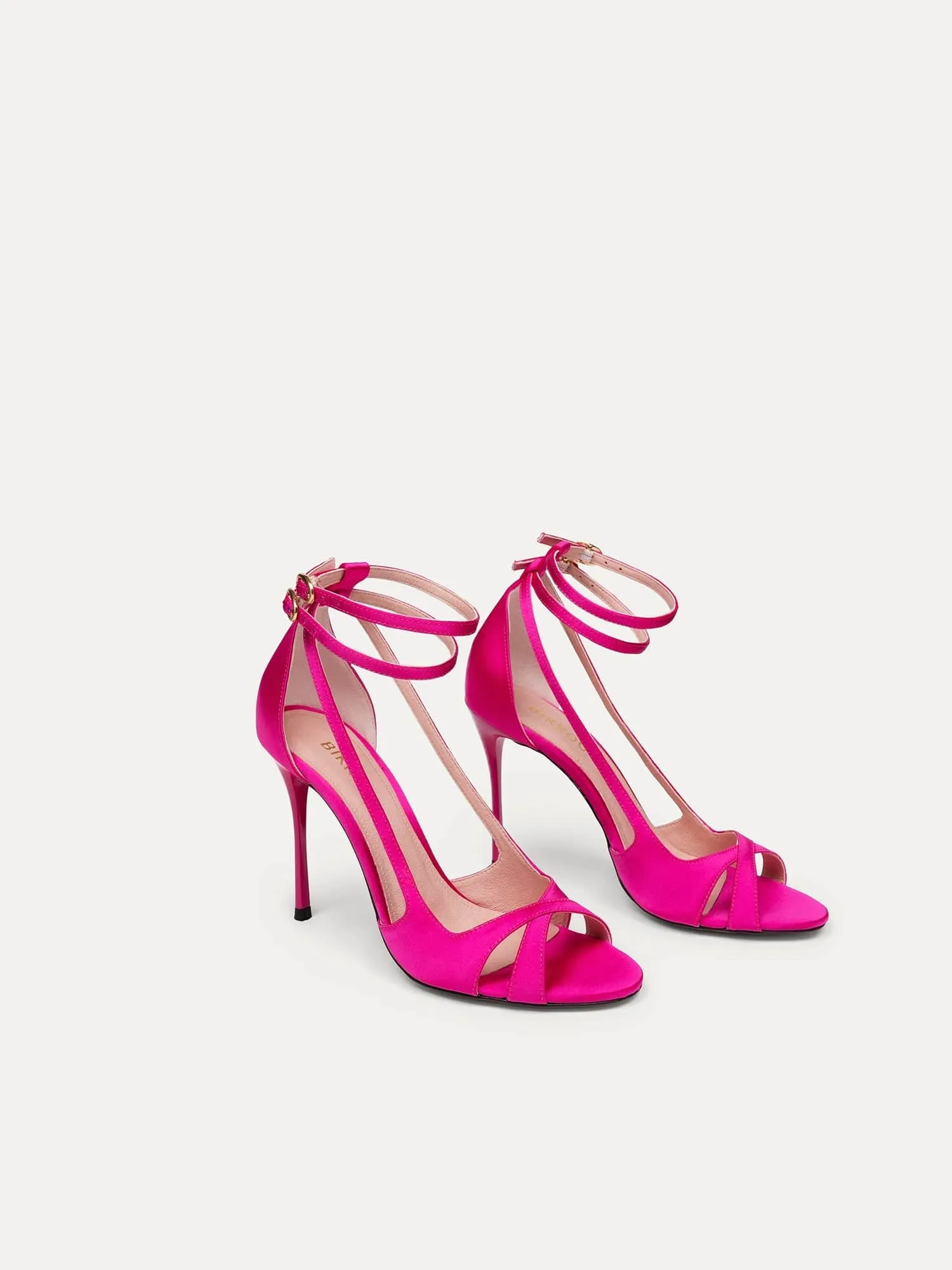 2am Dancing in the Club Fuchsia Vegan Strappy Heels | Recycled Satin