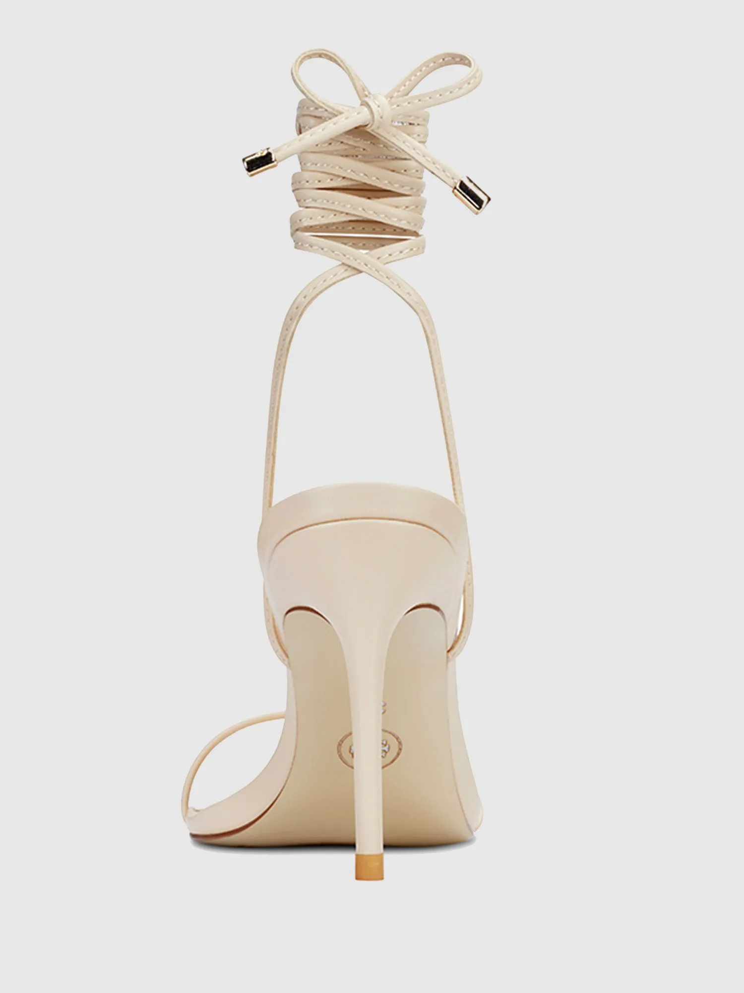 3.0 Barely There Lace Up Heel- Nude