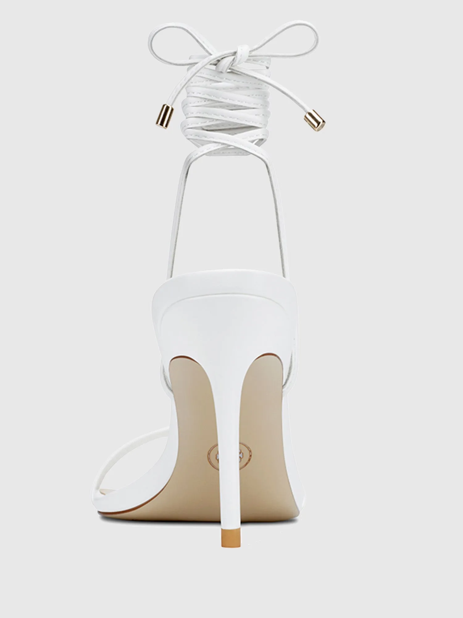 3.0 Barely There Lace Up Heel- White