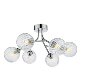 55700 6 Lt Semi Flush Chrome Ceiling Light