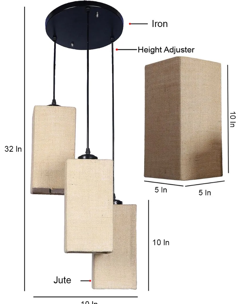 Aesthetic Square Cotton Cluster Hanging Lamp