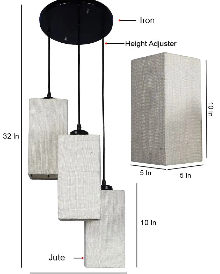 Aesthetic Square Cotton Cluster Hanging Lamp