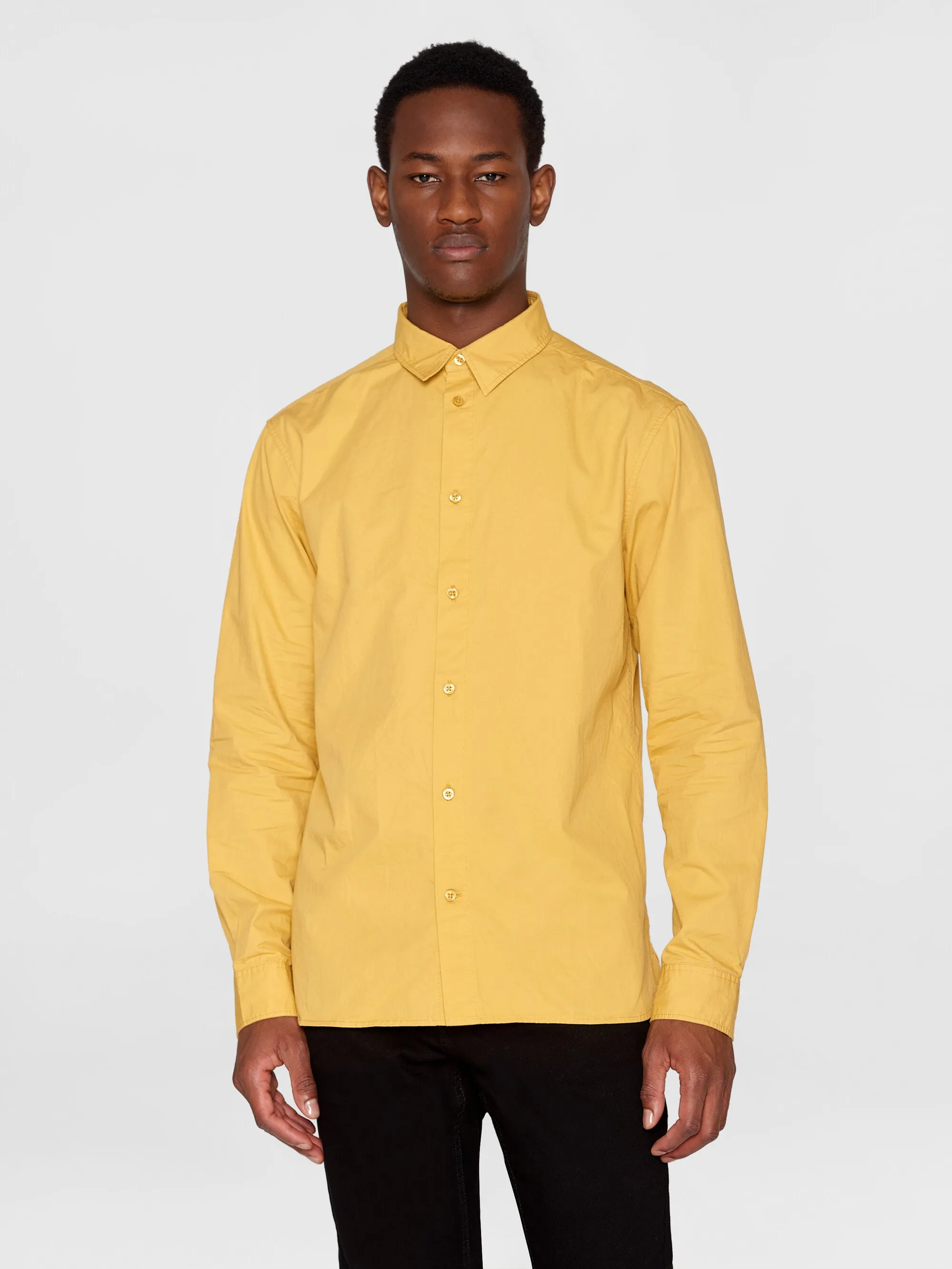 ALF regular crispy cotton shirt - GOTS/Vegan - Olivenite