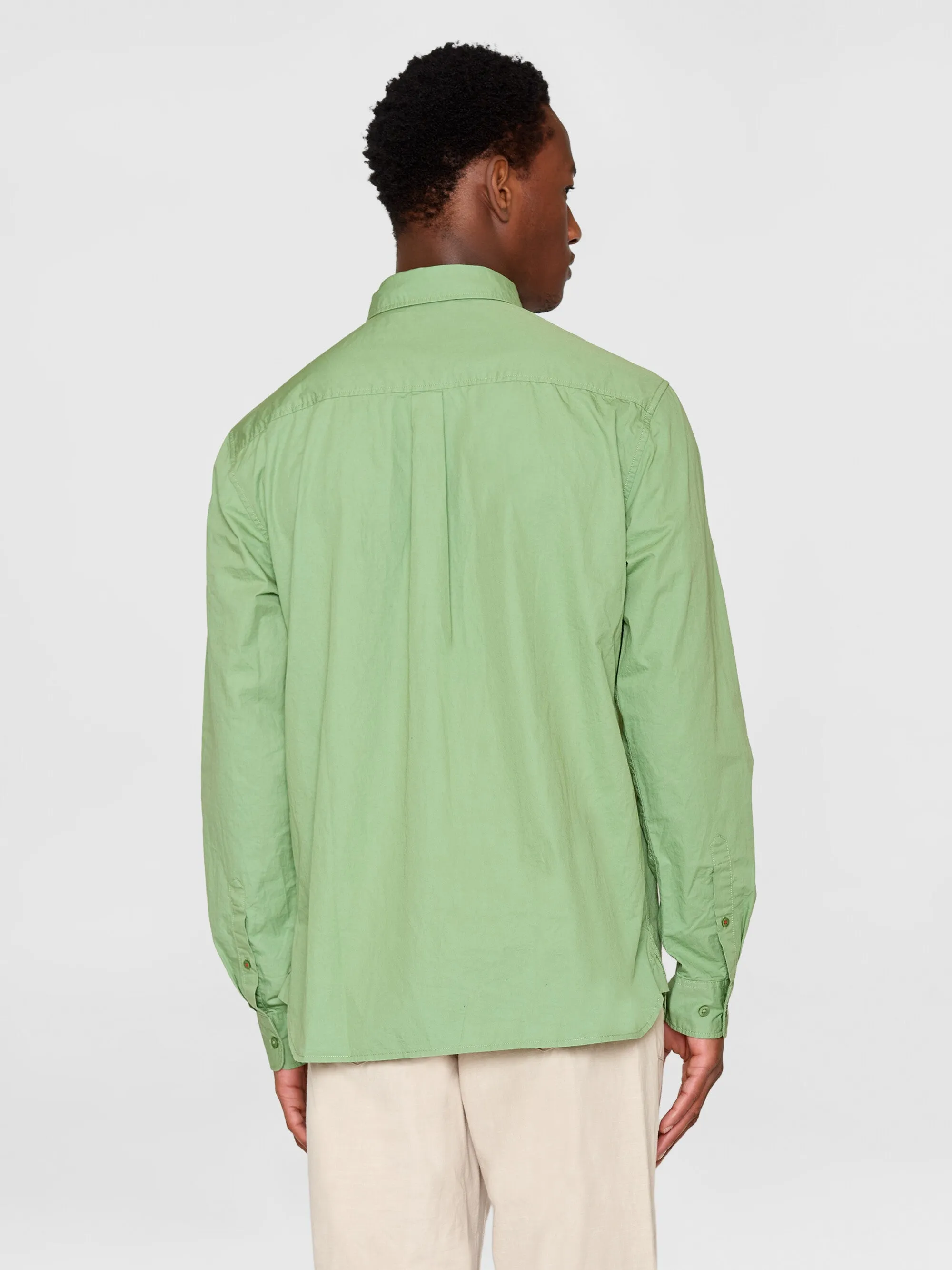 ALF regular crispy cotton shirt - GOTS/Vegan - Shale Green