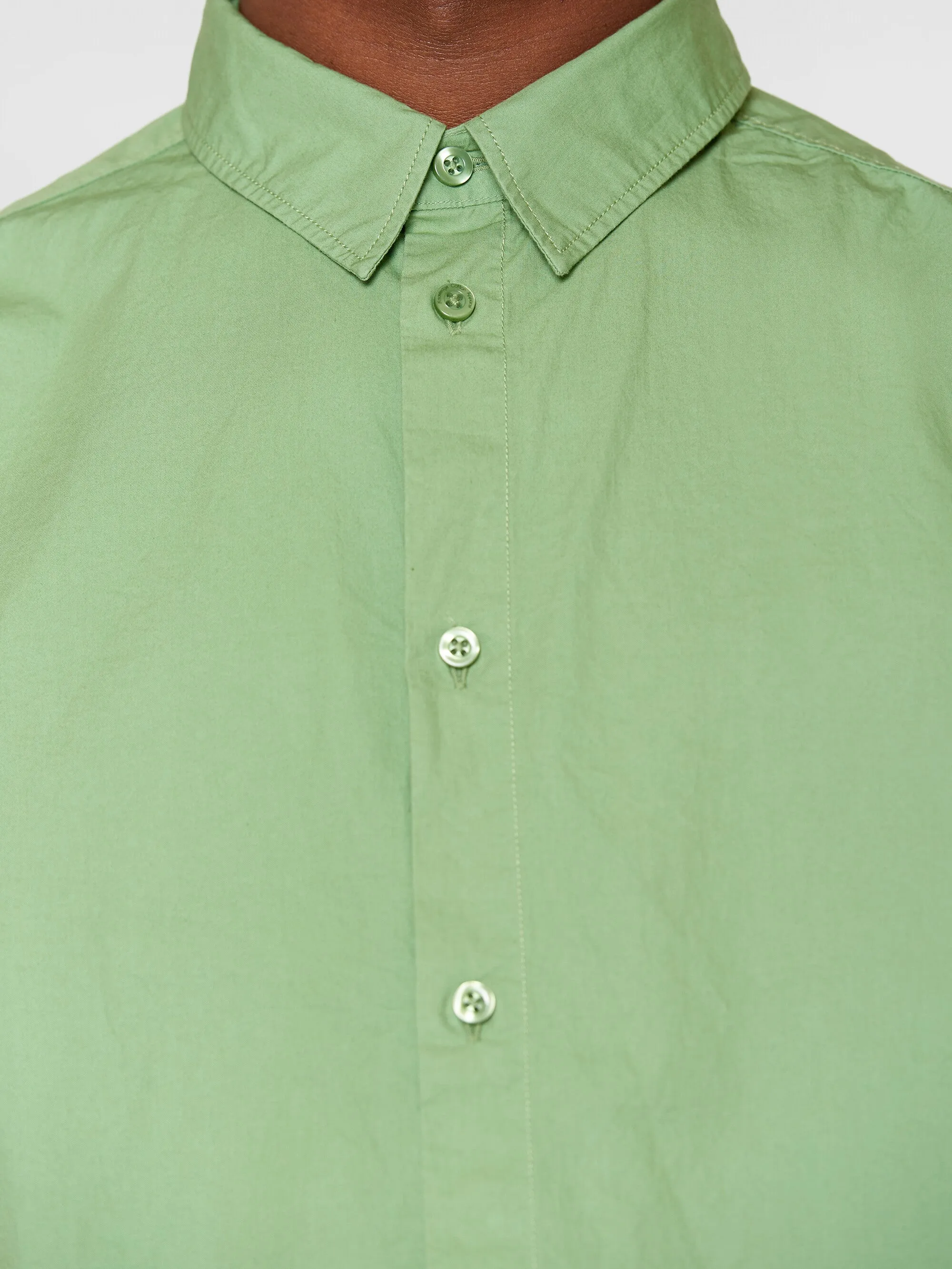 ALF regular crispy cotton shirt - GOTS/Vegan - Shale Green