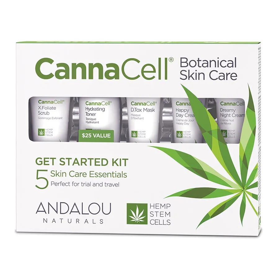 Andalou Naturals Cannacell 5-Piece ll Get Started Botanical Skin Care Kit