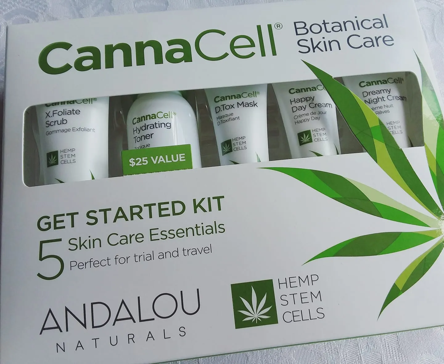 Andalou Naturals Cannacell 5-Piece ll Get Started Botanical Skin Care Kit