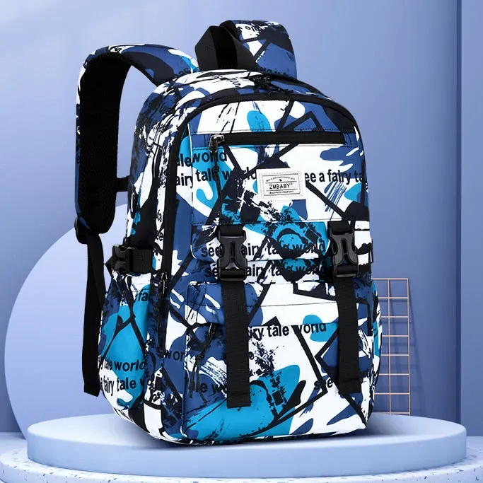 Back to school Elementary Students Schoolbag Fashion Camouflage Kids Backpack Large Capacity Waterproof Spine Protection School Bags for Boys