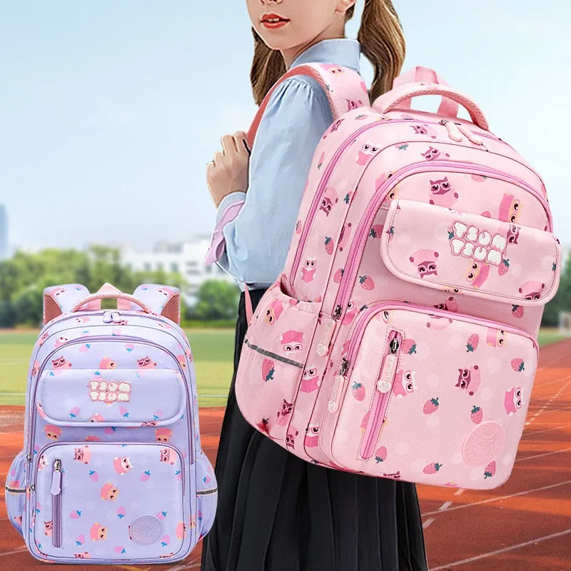 Back to school Fashion Elementary Students Backpack Large Capacity Lightweight Spine Care Breathable Waterproof School Backpack Kids Backpack