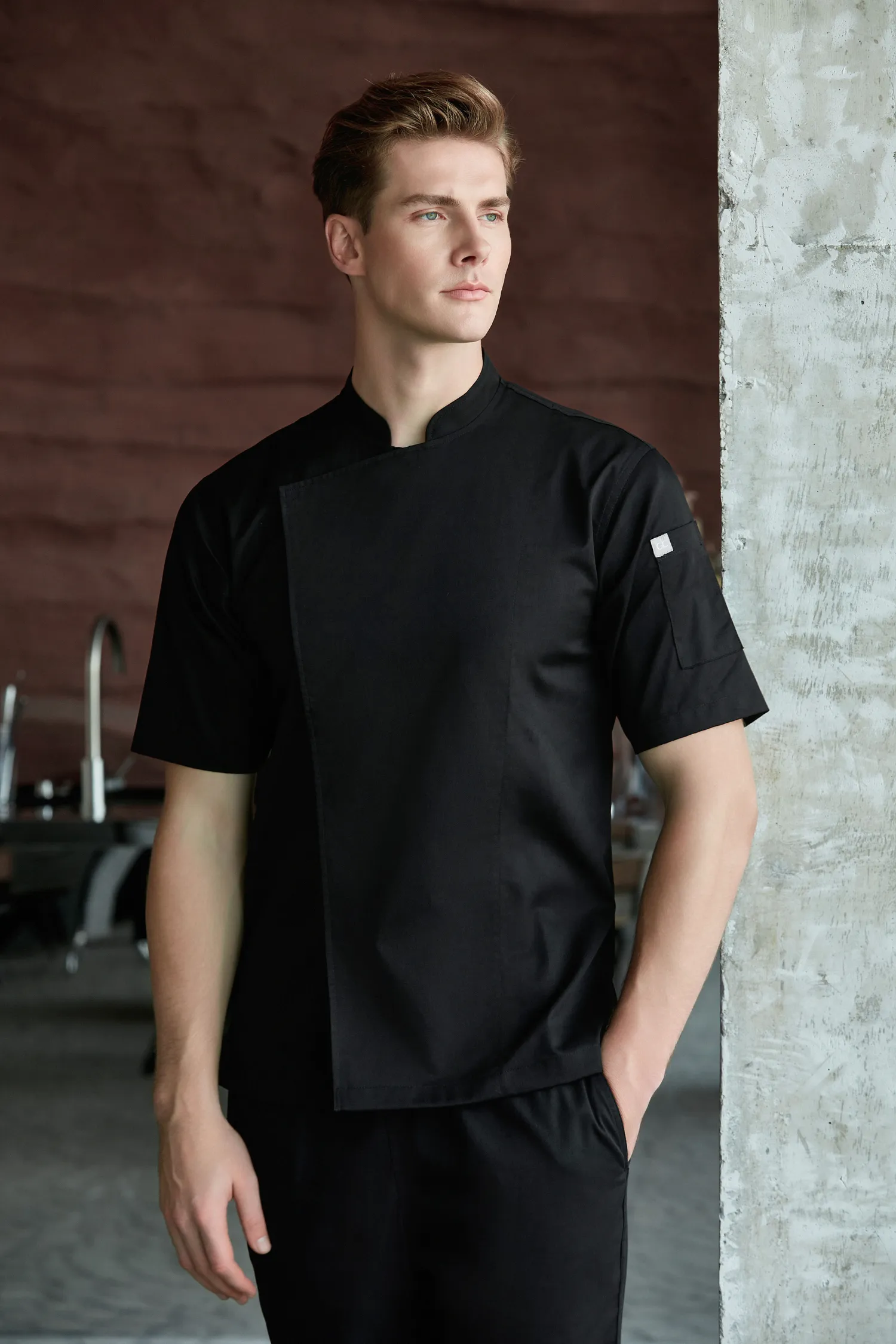 Banyan Black Chef Jacket, Short Sleeve