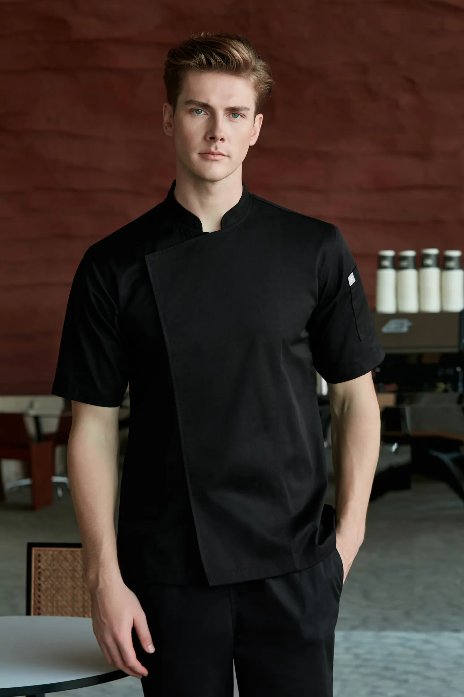 Banyan Black Chef Jacket, Short Sleeve