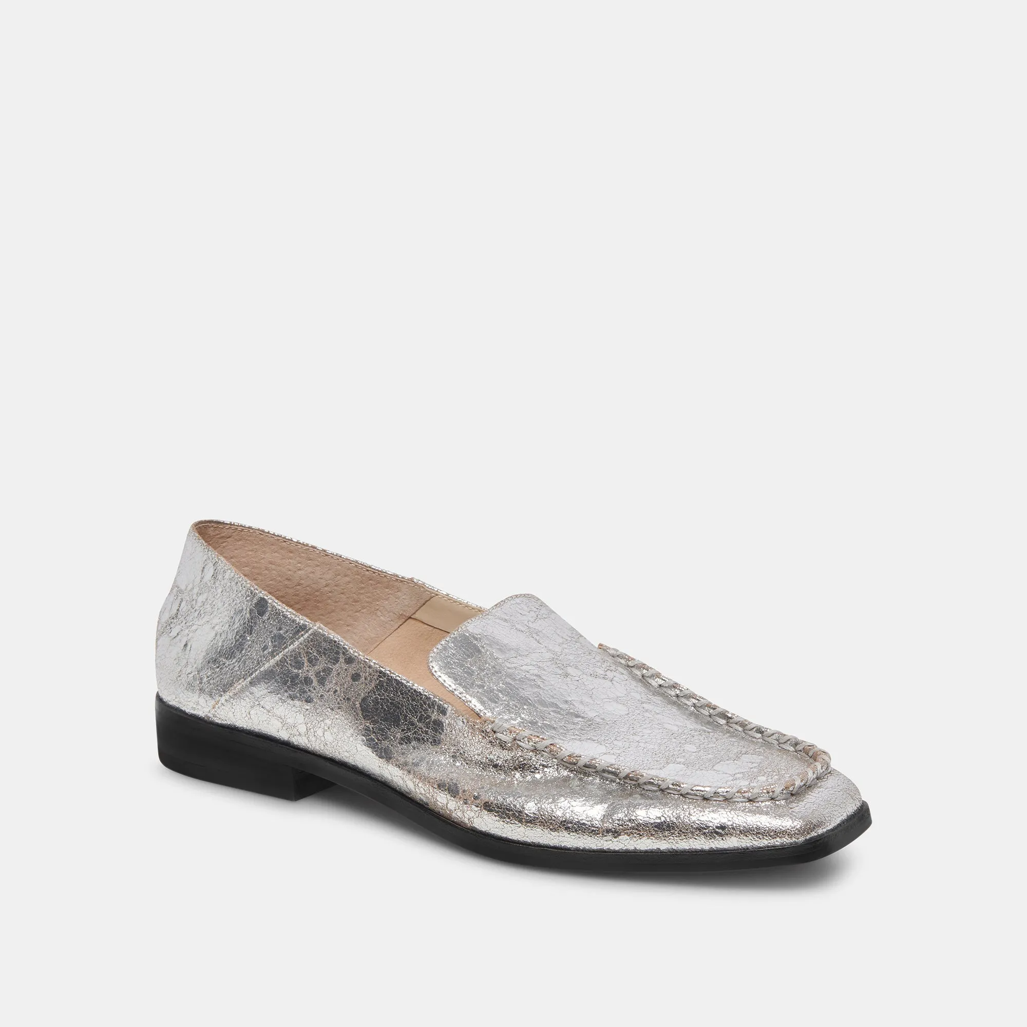 BENY WIDE FLATS SILVER DISTRESSED LEATHER