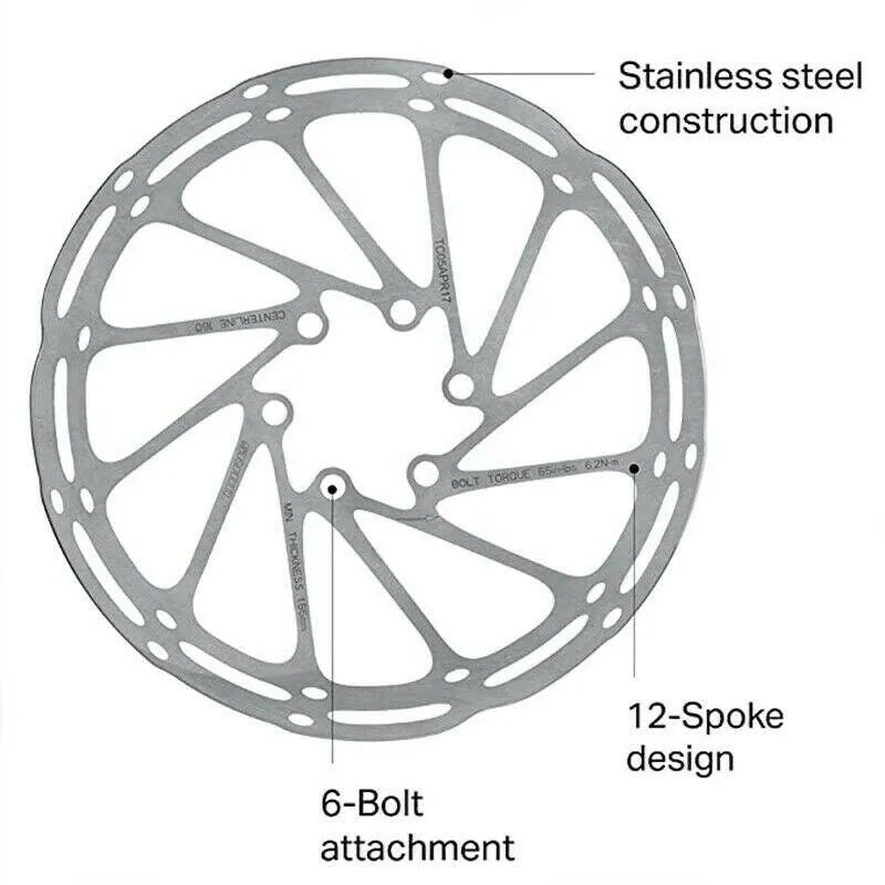 Bike Brake Rotor 2PC 160mm 180mm 203mm Rotor MTB Centerline 6 Hole Rotor Fit Road Bike Bicycle Disc Brake Rotors