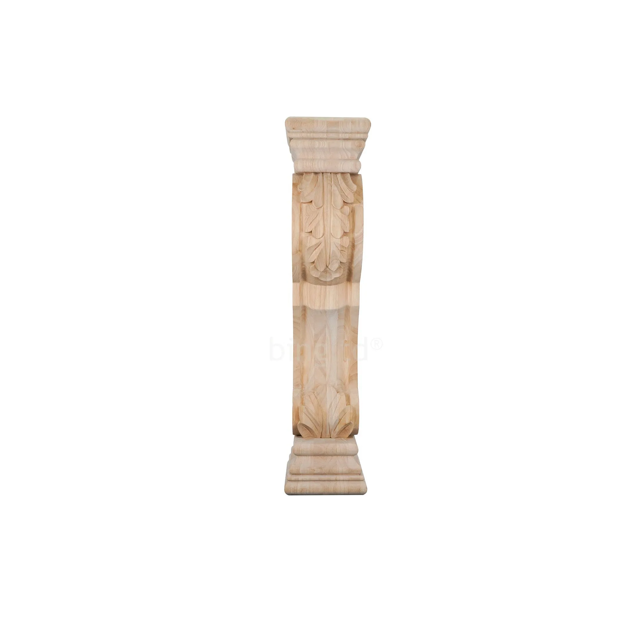 bingltd - 35.5" Fluted Acanthus Leaf Style Mantel Fireplace Leg Corbel (FL-008-RW-UNF)