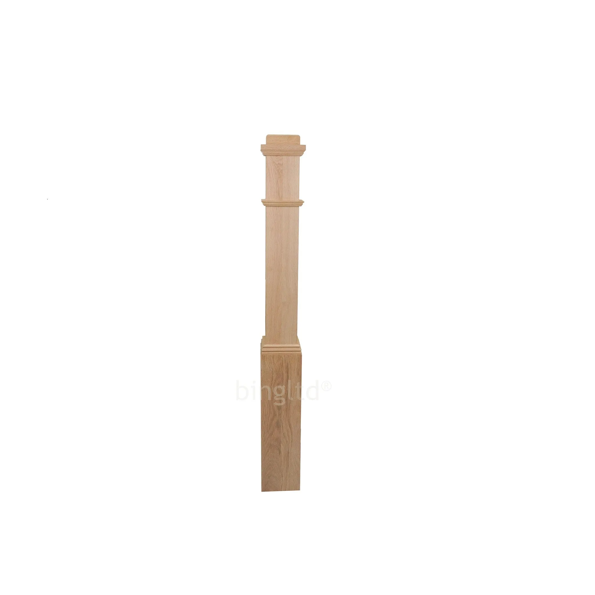 bingltd - 6.25" Unfinished Red Oak Fluted Box Newel Post (SP4091-RO-UNF)