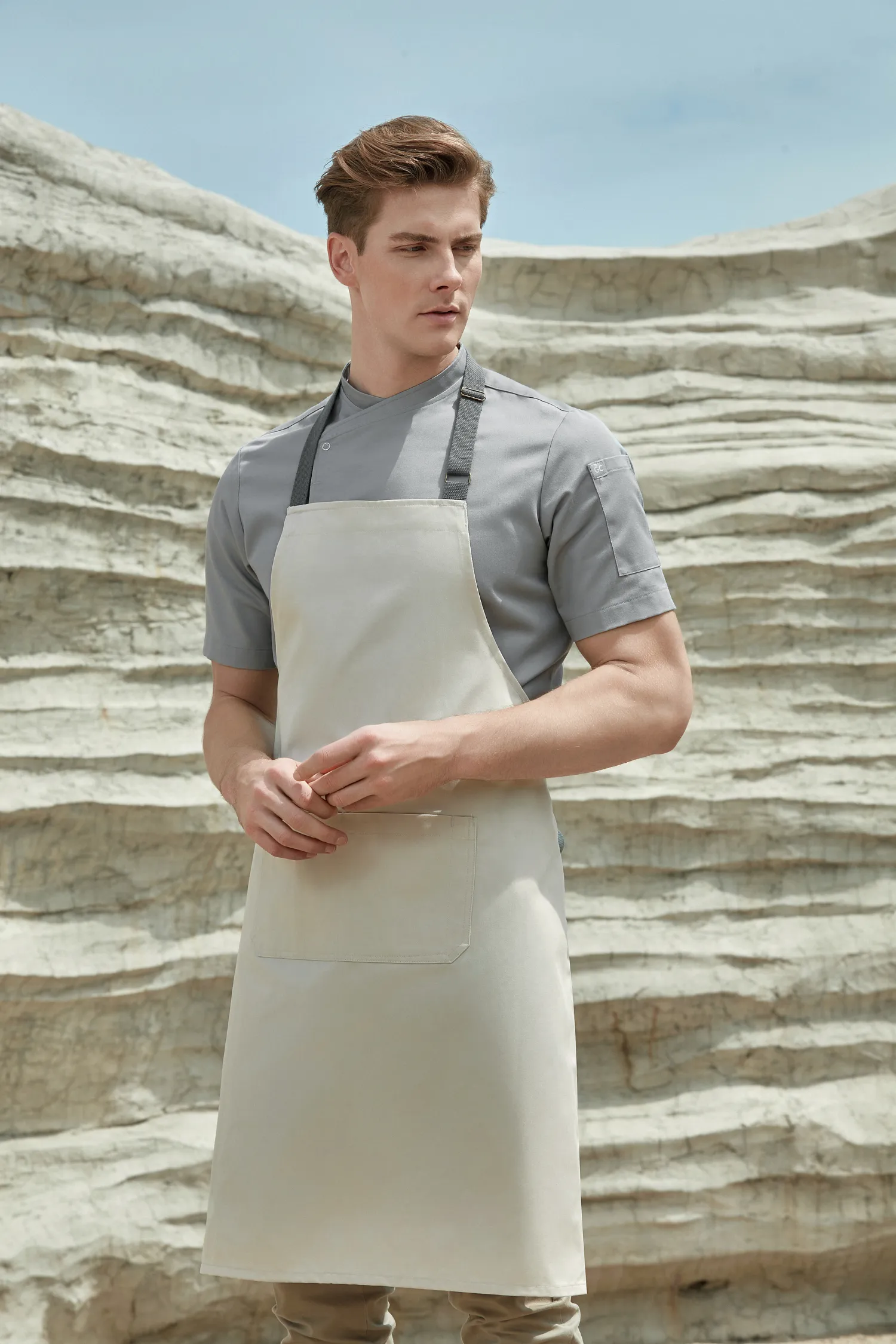 Blake Cream White Bib Apron