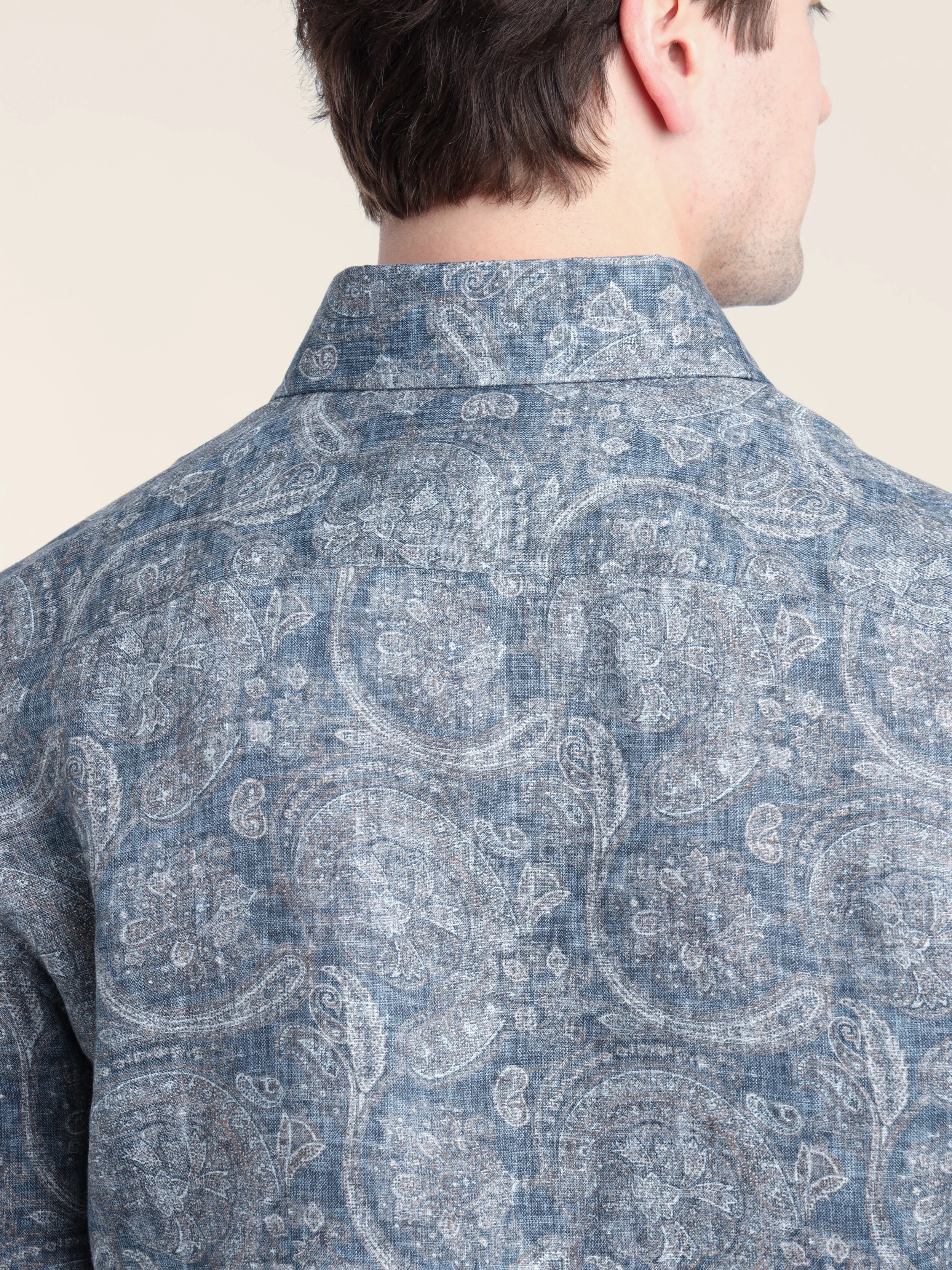 Blue Paisley Cotton Shirt