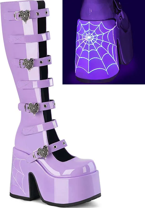 CAMEL-223 [Lavender Patent] | PLATFORM BOOTS [PREORDER]