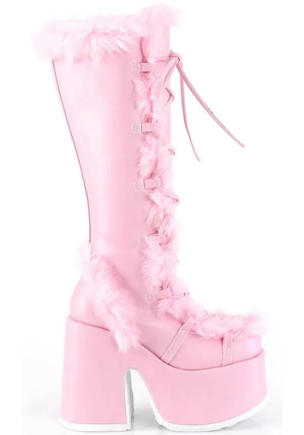 CAMEL-311 [Pastel Pink] | PLATFORM BOOTS [IN STOCK]**