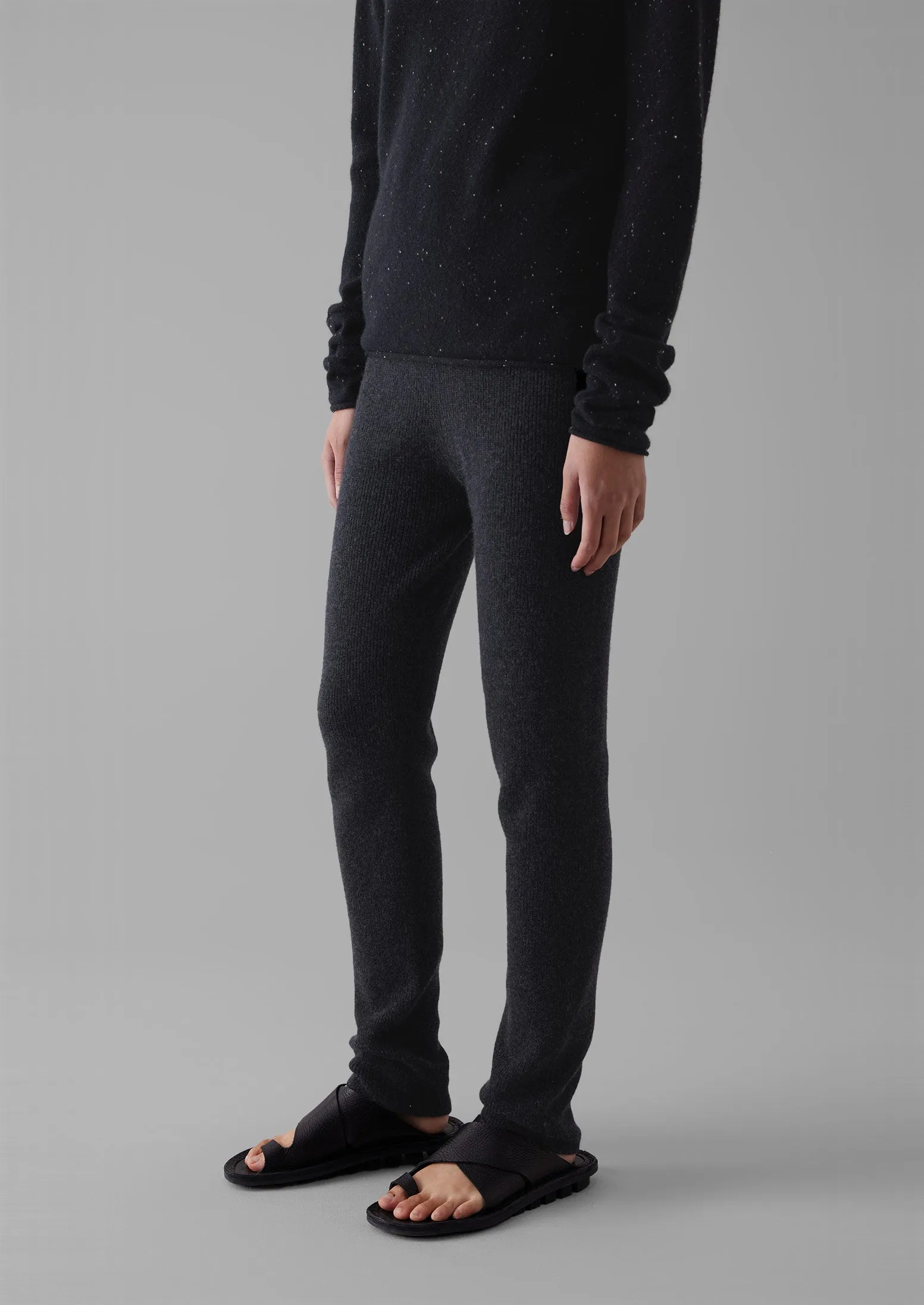 Cashmere Slim Leg Trousers | Charcoal