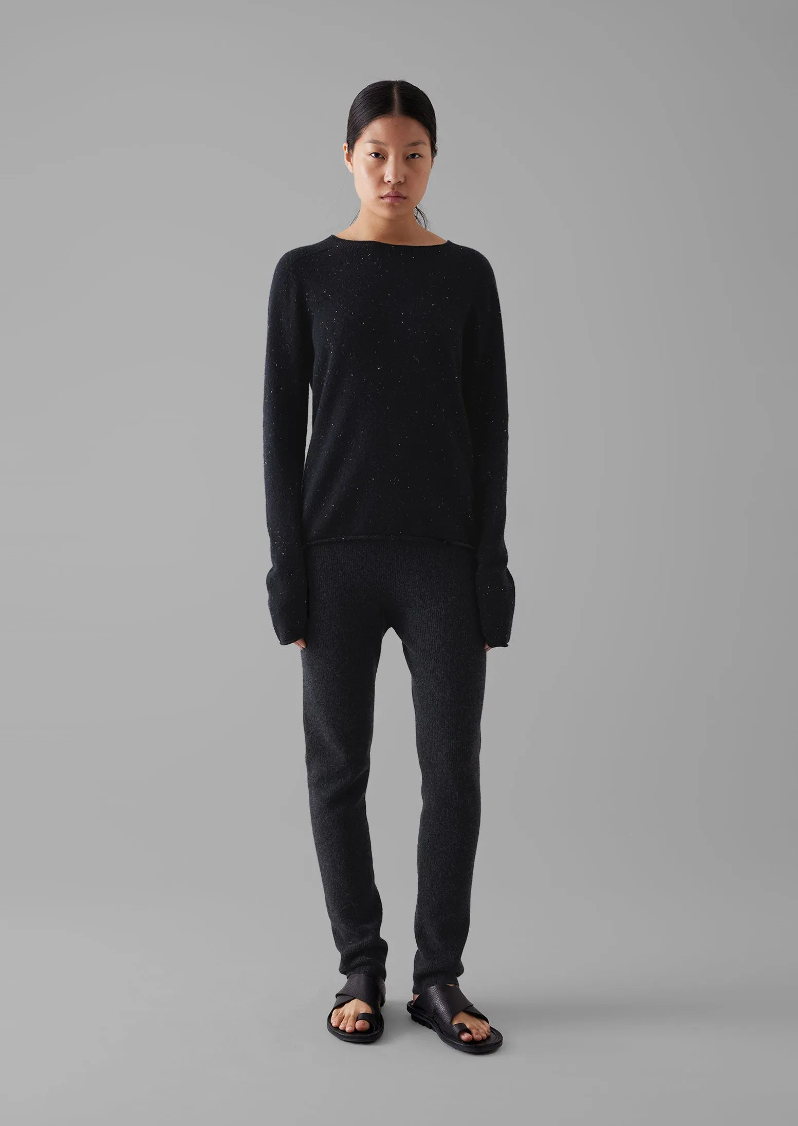 Cashmere Slim Leg Trousers | Charcoal