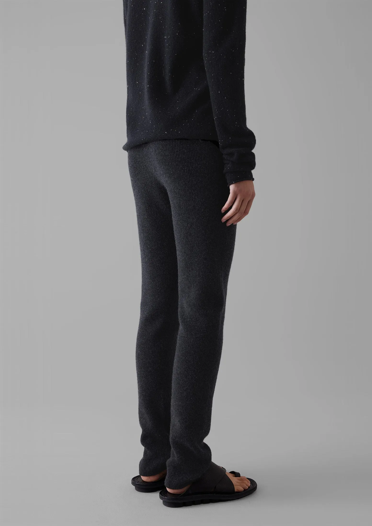 Cashmere Slim Leg Trousers | Charcoal