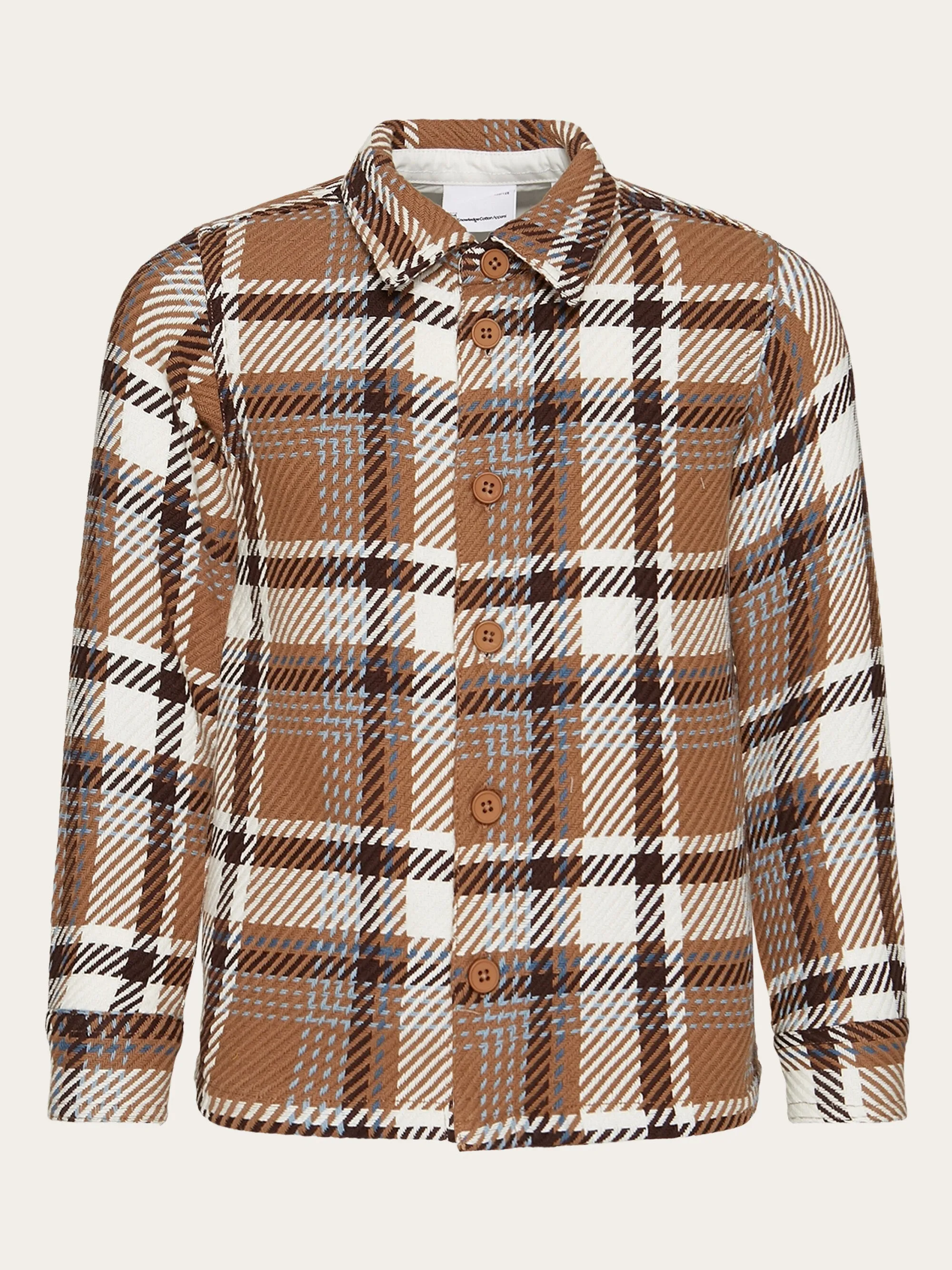 Checked overshirt - GOTS/Vegan - Brown check