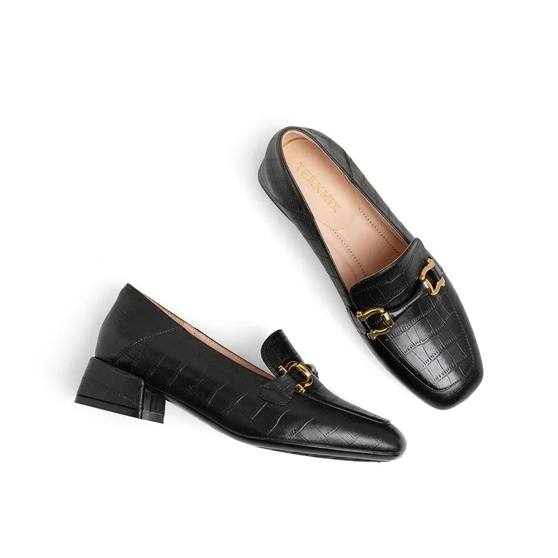 Chunky Heel Retro Commuter Loafers