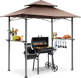 COBIZI Outdoor Grill Gazebo Double Tiered BBQ Gazebo 8'X5' BBQ Canopy