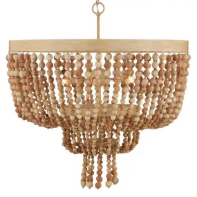 Coco Wood Beaded Pendant Chandelier