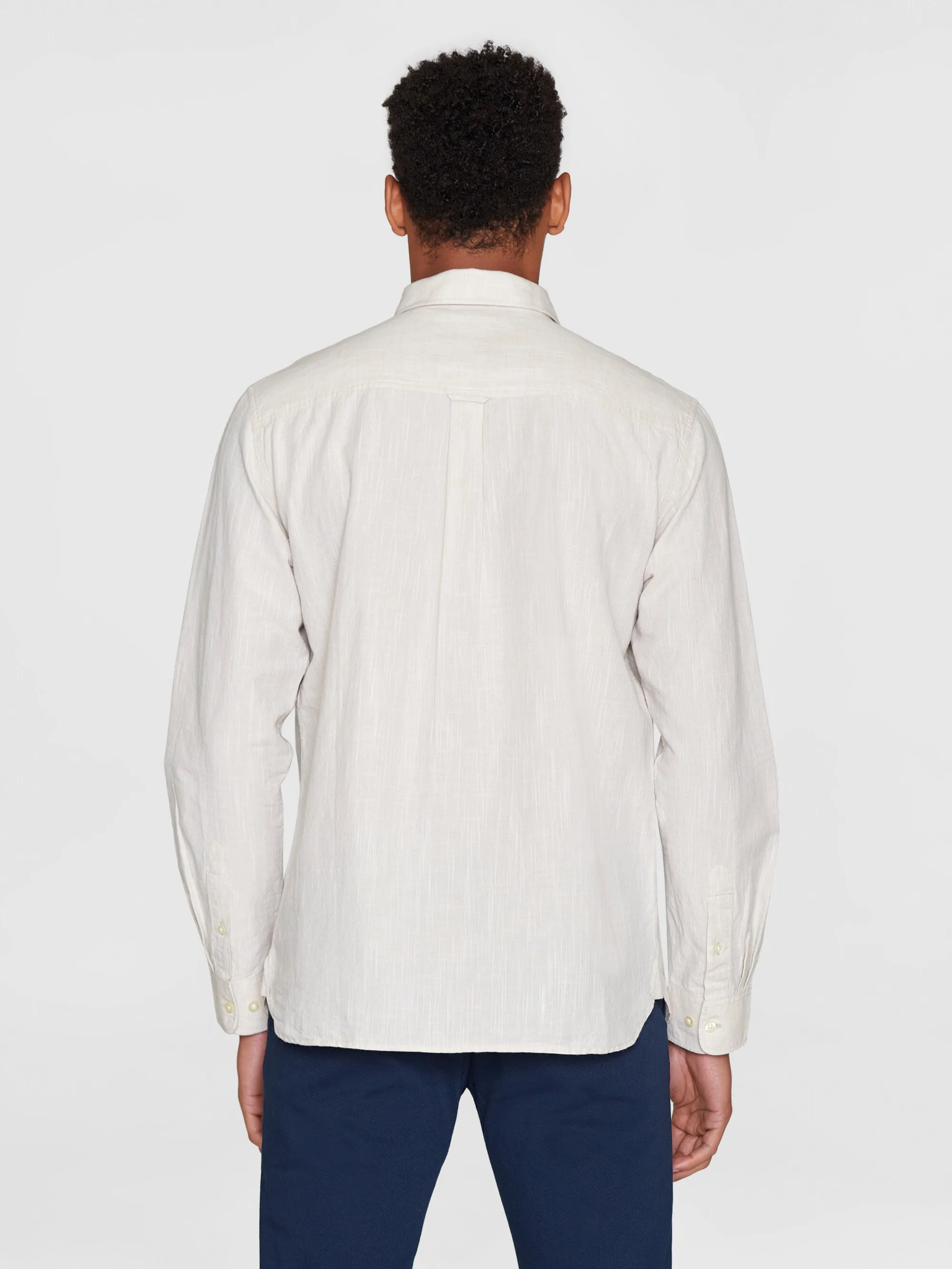 Custom fit linen shirt - Light feather gray