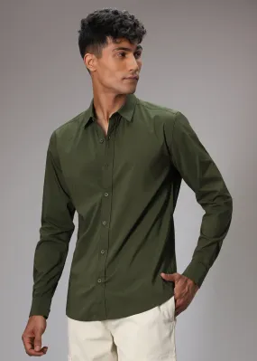 Dark Olive Cotton Shirt