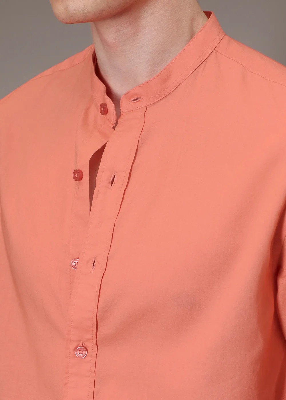 Dark Peach Cotton Shirt