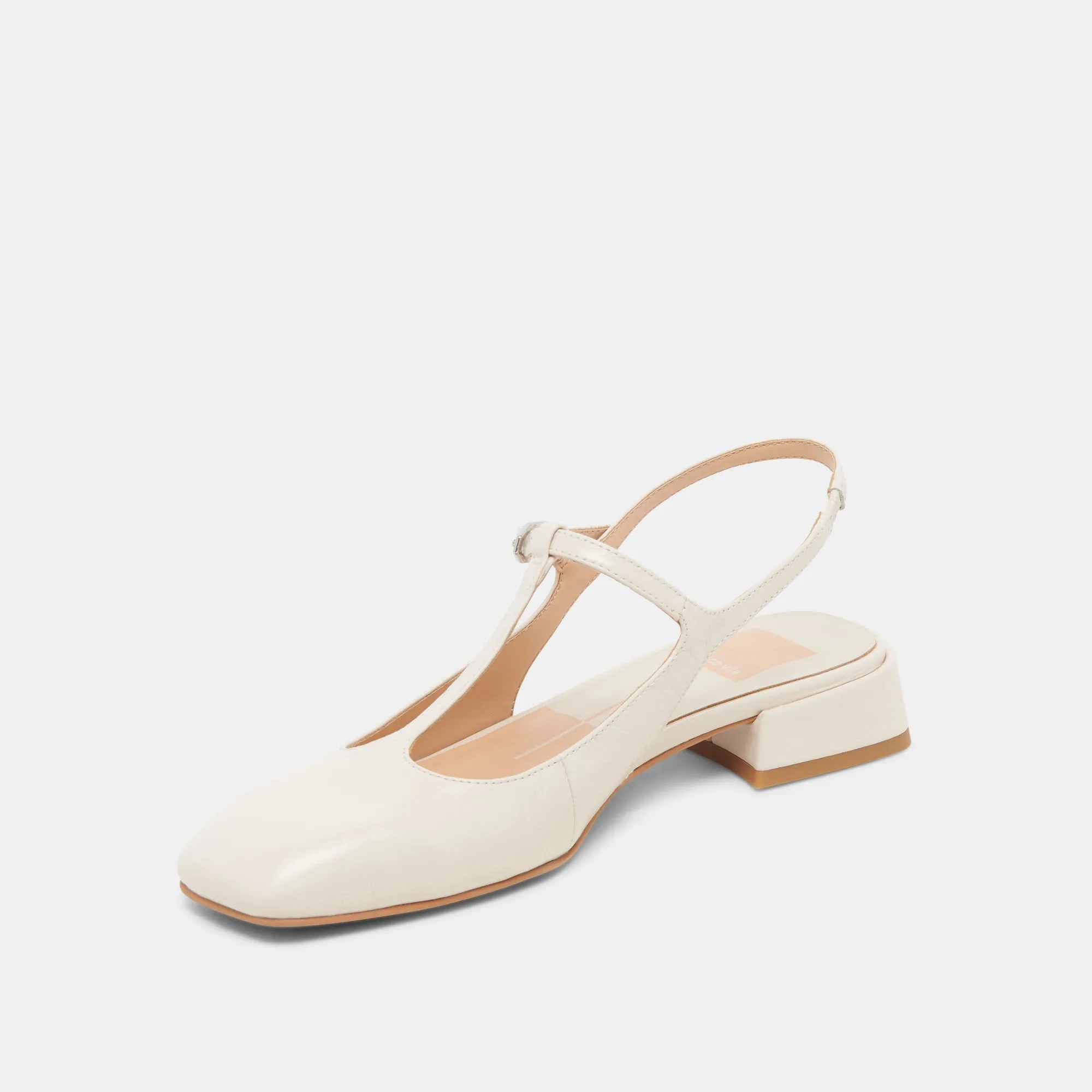 DEIDRA FLATS CREAM LEATHER