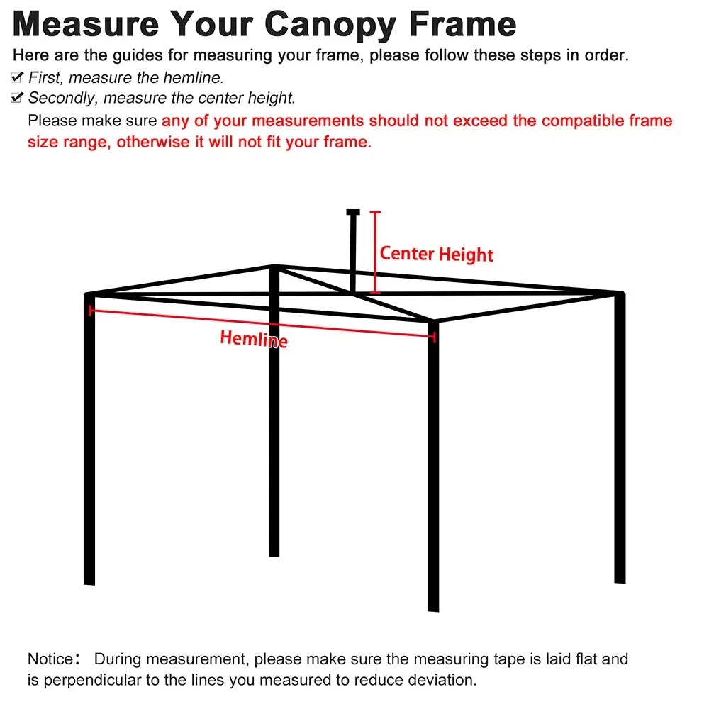 DIY 10x10ft Easy Pop Up Canopy Tent Top Replacement