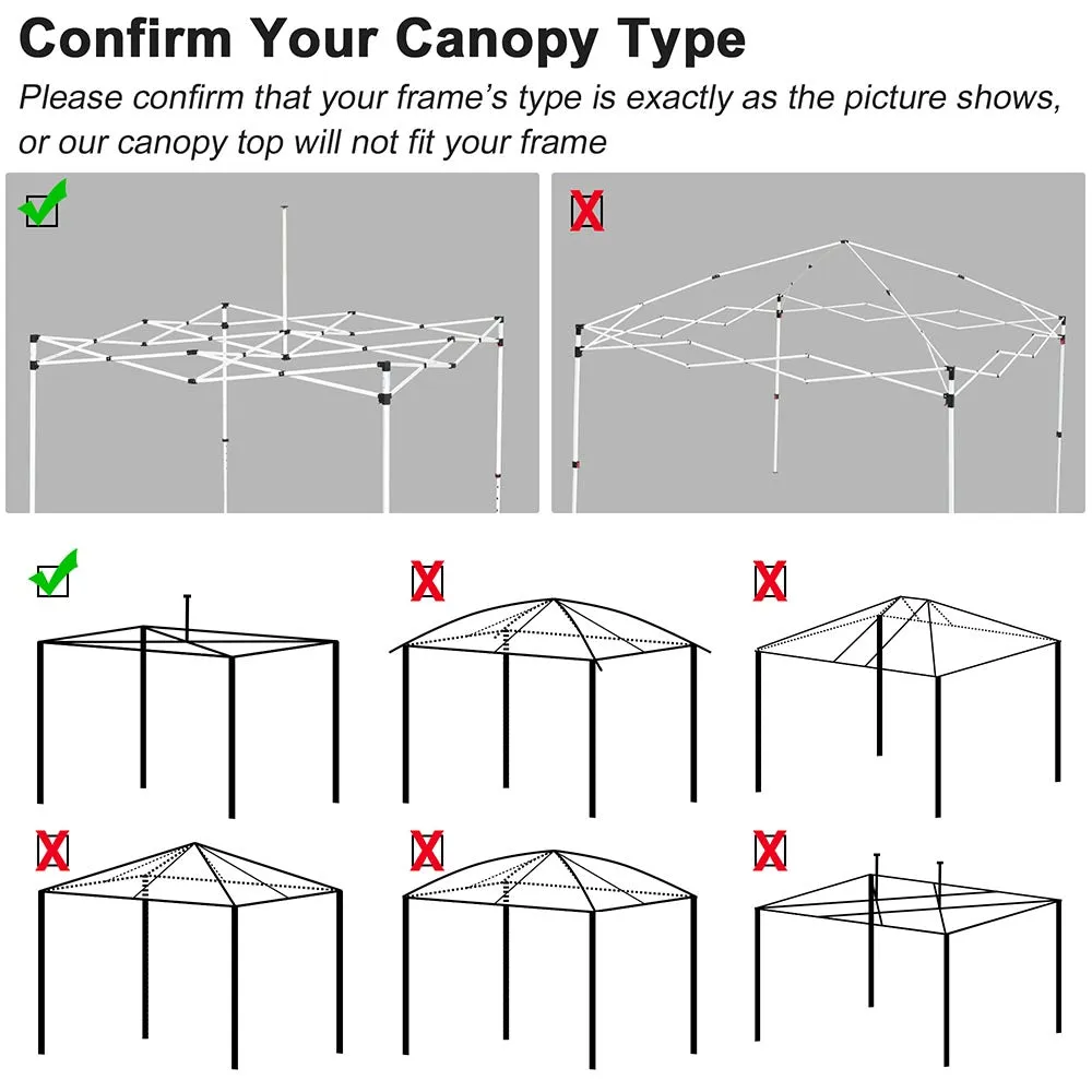 DIY 10x10ft Easy Pop Up Canopy Tent Top Replacement