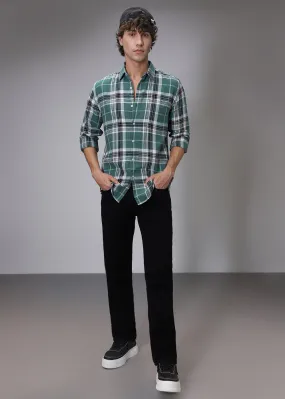 Dobby Dark Green Check Shirt