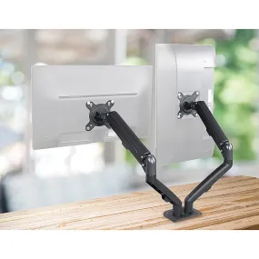 Dual Screen Gas-Strut Aluminum Monitor Stand with Cable Management