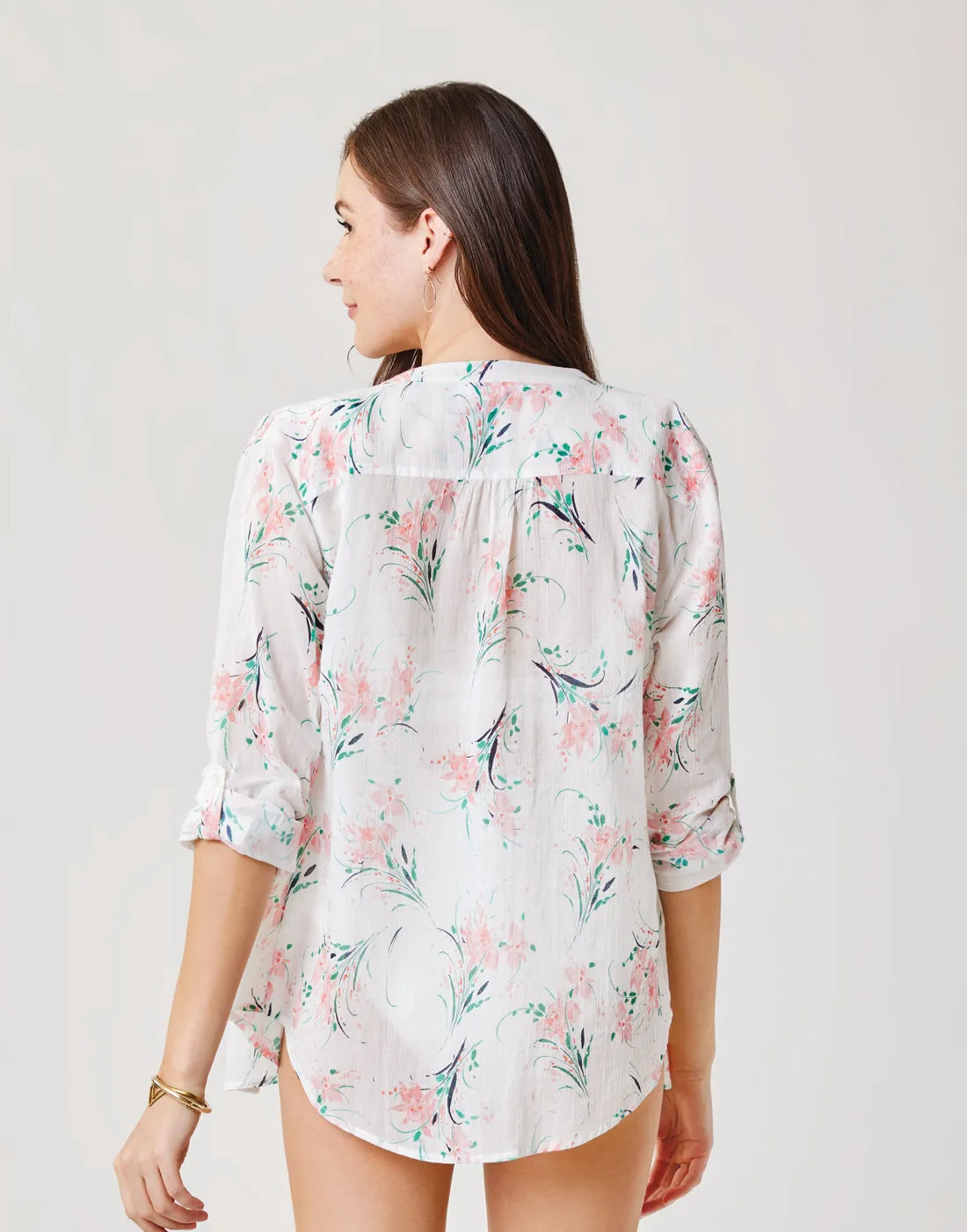 Dylan Gauze Tunic: Cloud Bouquet