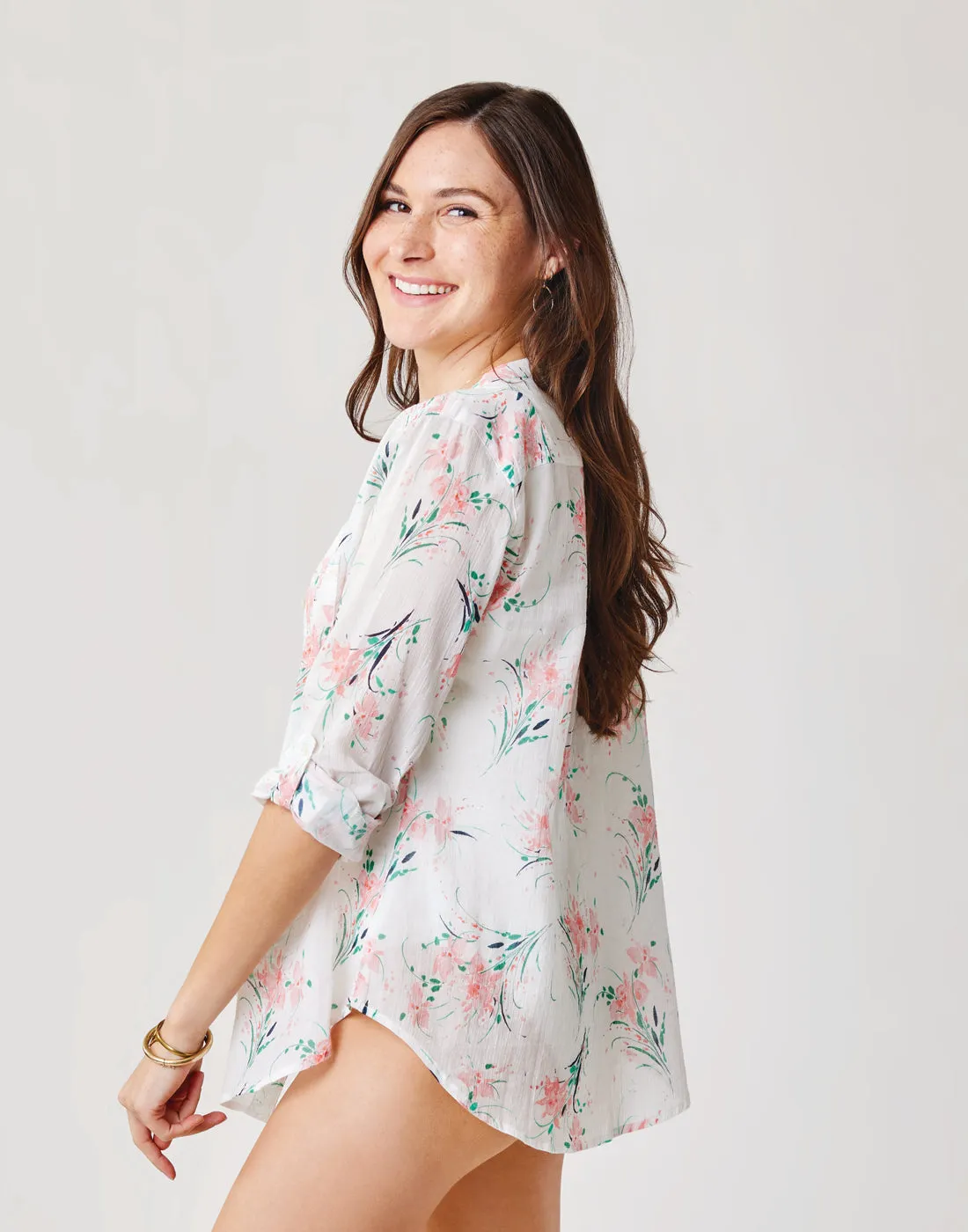 Dylan Gauze Tunic: Cloud Bouquet