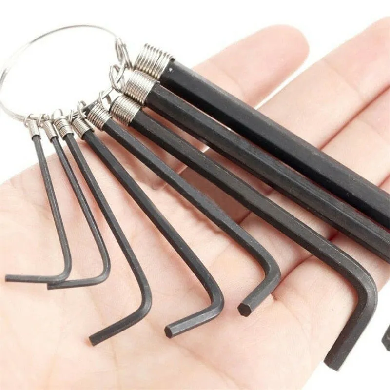 Eight In One Bicycle Repair Tool Flat Head Hex Key Blackened Hexagonal Key Set Hexagonal Spring Ring Bicycle Accessories