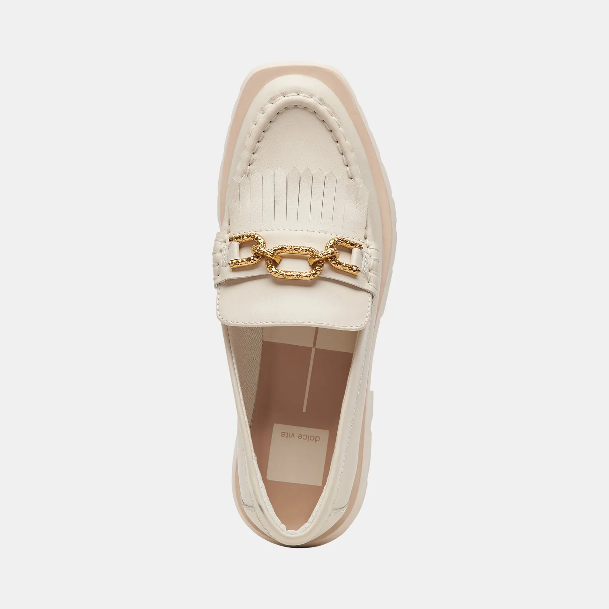 ERNA WIDE FLATS IVORY LEATHER