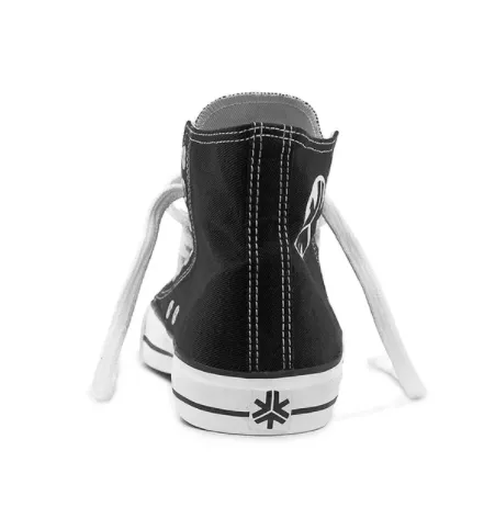 Etiko Fairtrade Hi Top Black White Sneakers