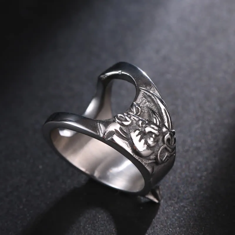 Exquisite Rhinoceros Head Window Broken Bottle Opener Ring