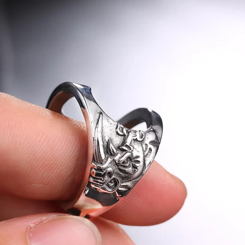 Exquisite Rhinoceros Head Window Broken Bottle Opener Ring