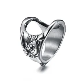 Exquisite Rhinoceros Head Window Broken Bottle Opener Ring