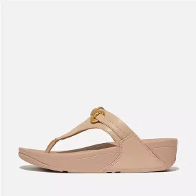 Fitflop Women Lulu Chunky-Snaffle Leather Toe-Post Sandals |HY7-B41| Classic Beige