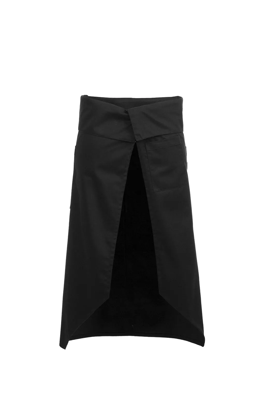 Flap Angled Chef Apron, Black