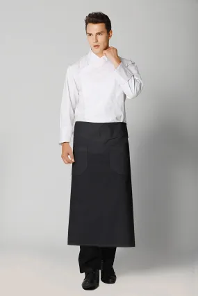 Flap Angled Chef Apron, Black