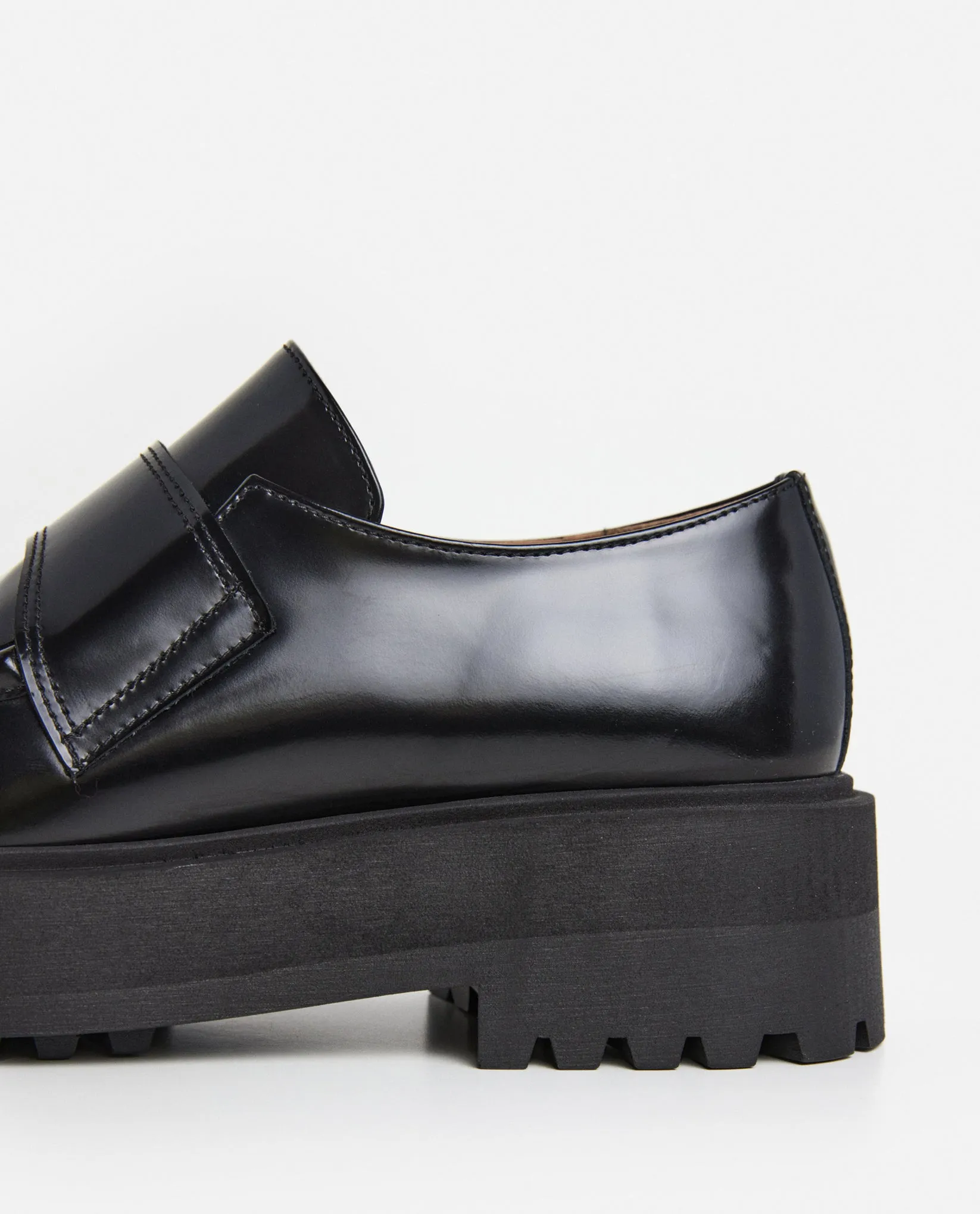 Flattered Leo Black Leather Loafers